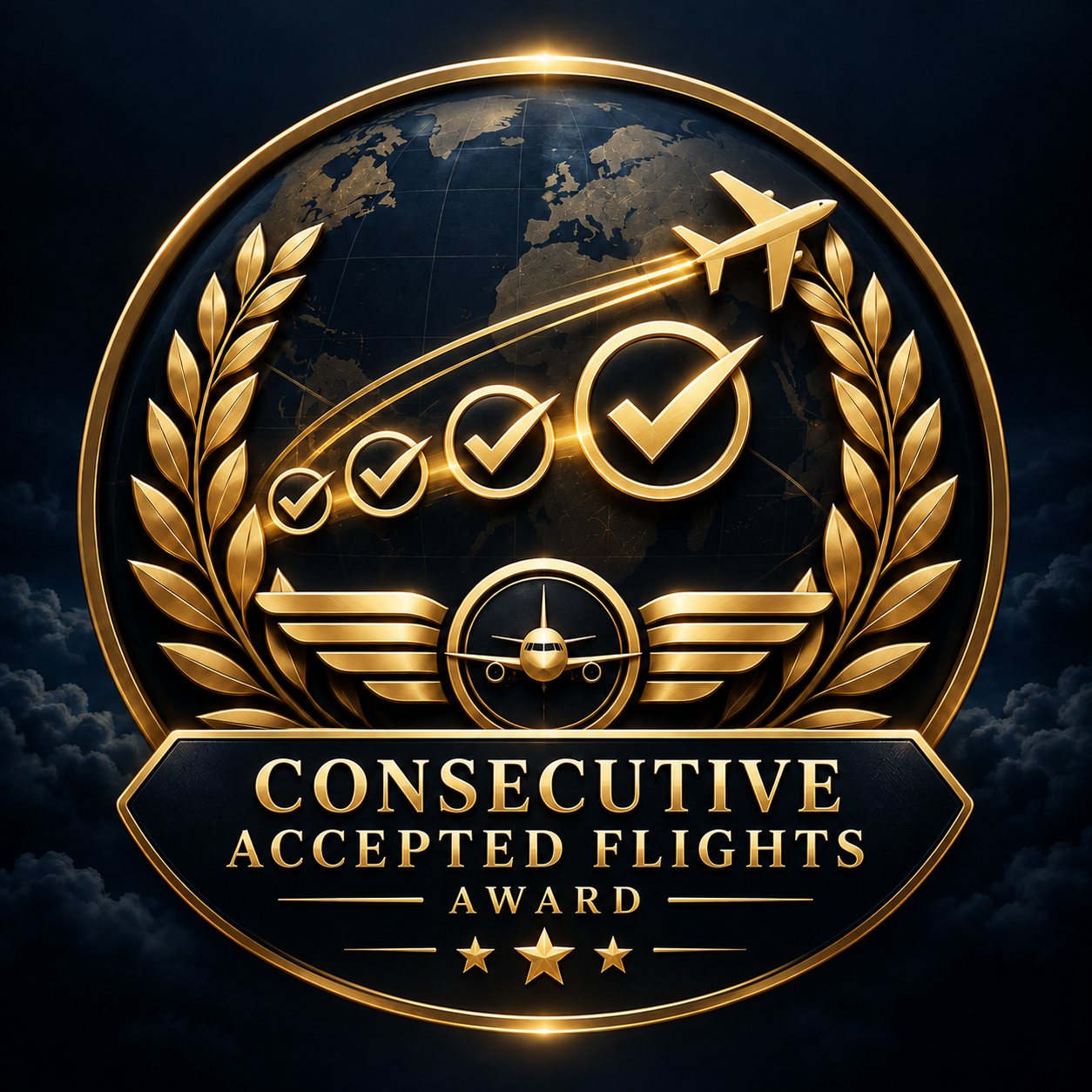 Streak of flights accepted without rejection award